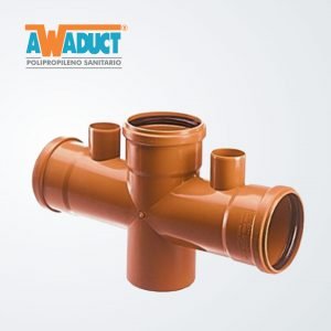 Ramal doble c/vent. 180º 110×110 mm (2051) Awaduct